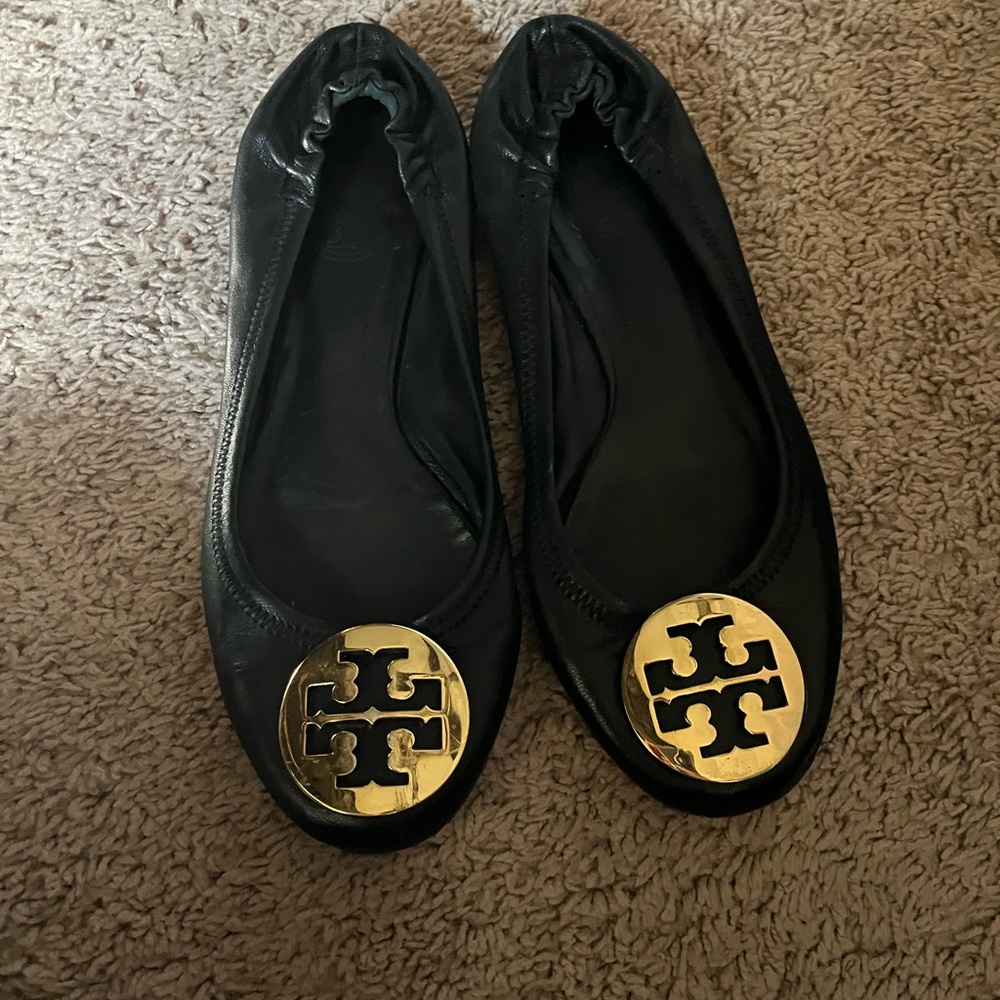 Tory Burch Black Flats